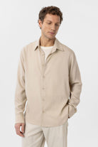 Antioch-Bej Relax Fit Liyosel Kumaş Erkek Gömlek-Gömlek-3-Milagron.com