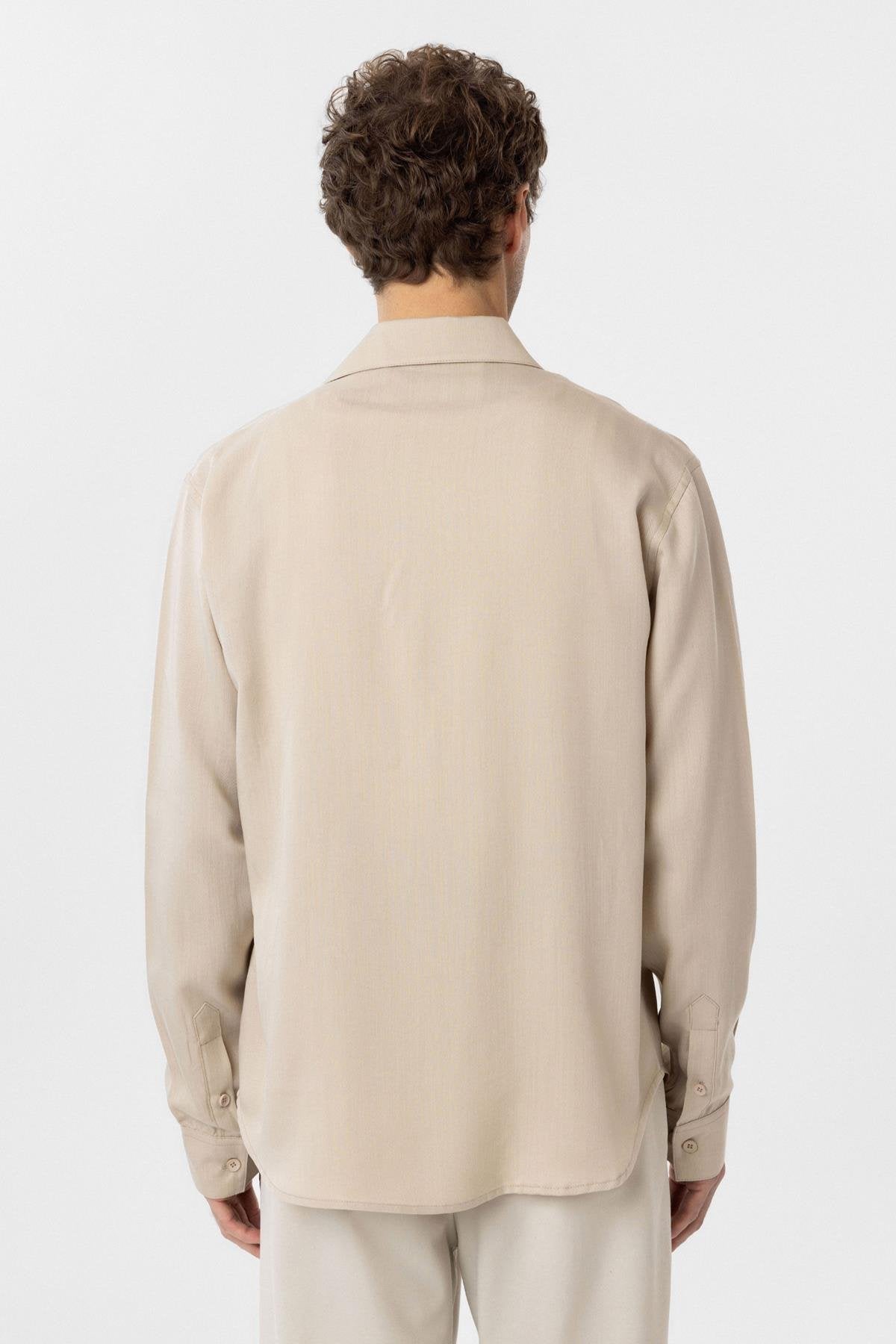 Antioch-Bej Relax Fit Liyosel Kumaş Erkek Gömlek-Gömlek-5-Milagron.com