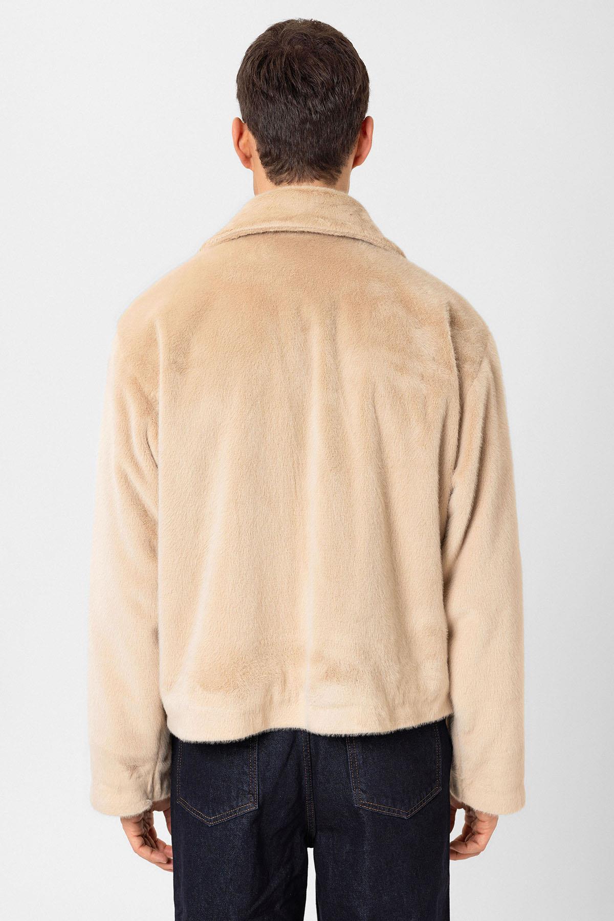 Antioch-Bej Relax Fit Yumuşak Dokulu Erkek Mont-Mont-5-Milagron.com