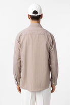Antioch-Bej Relaxed Çizgili Erkek Gömlek-Gömlek-5-Milagron.com
