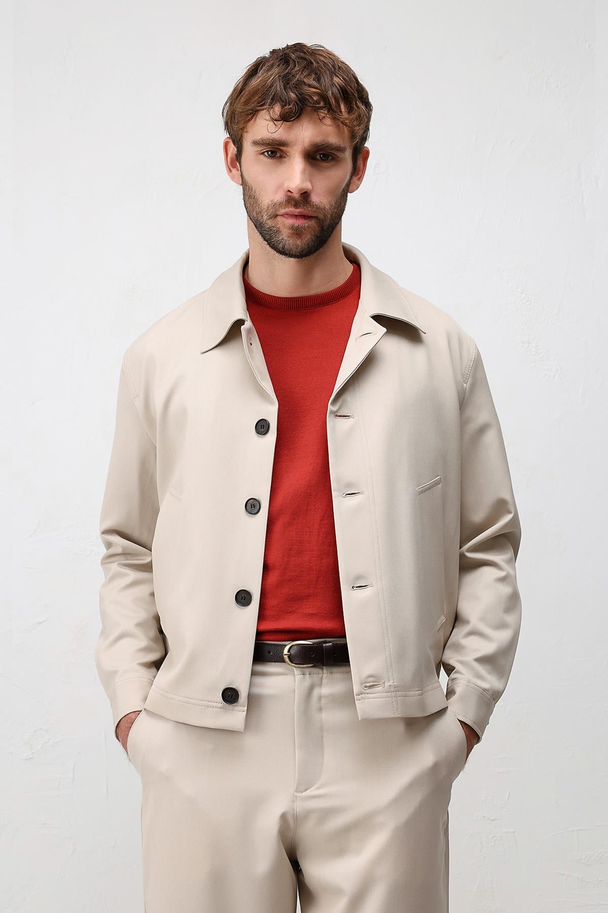 Antioch Bej Relaxed Fit Baharlık Erkek Mont