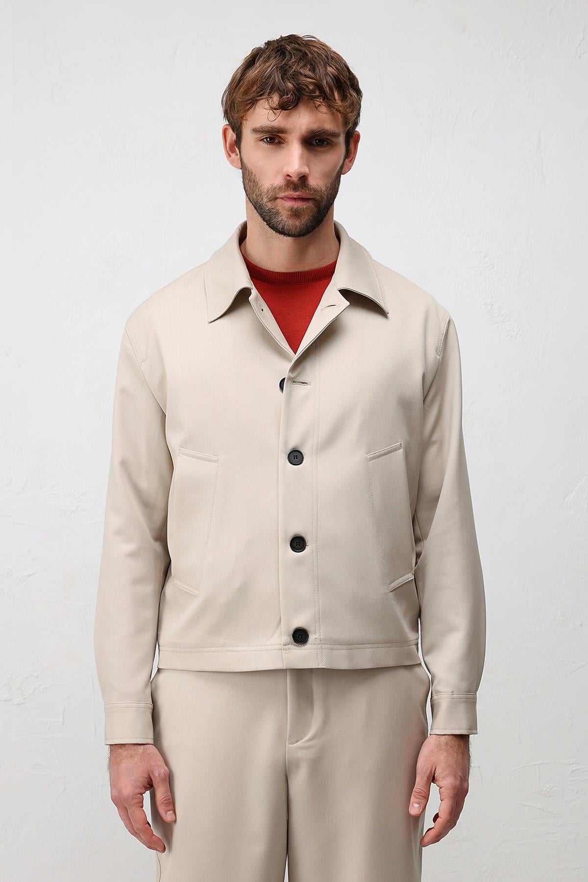 Antioch Bej Relaxed Fit Baharlık Erkek Mont