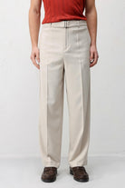 Antioch Bej Relaxed Fit Kemerli Erkek Pantolon