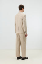 Antioch Bej Relaxed Kruvaze Erkek Blazer Ceket
