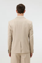 Antioch Bej Relaxed Kruvaze Erkek Blazer Ceket