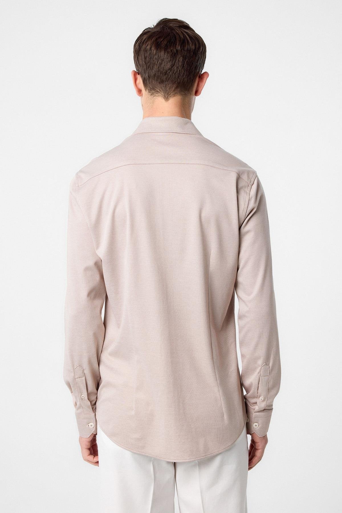 Antioch-Antioch Bej Slim Fit Erkek Gömlek-Gömlek-4-Milagron.com