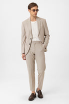 Antioch-Bej Slim Fit Klasik Erkek Takım-Takım Elbise-2-Milagron.com