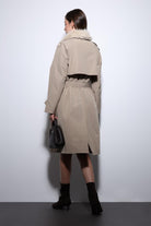 Antioch-Bej Suni Kürklü Yaka Kadın Trençkot-Trençkot-7-Milagron.com