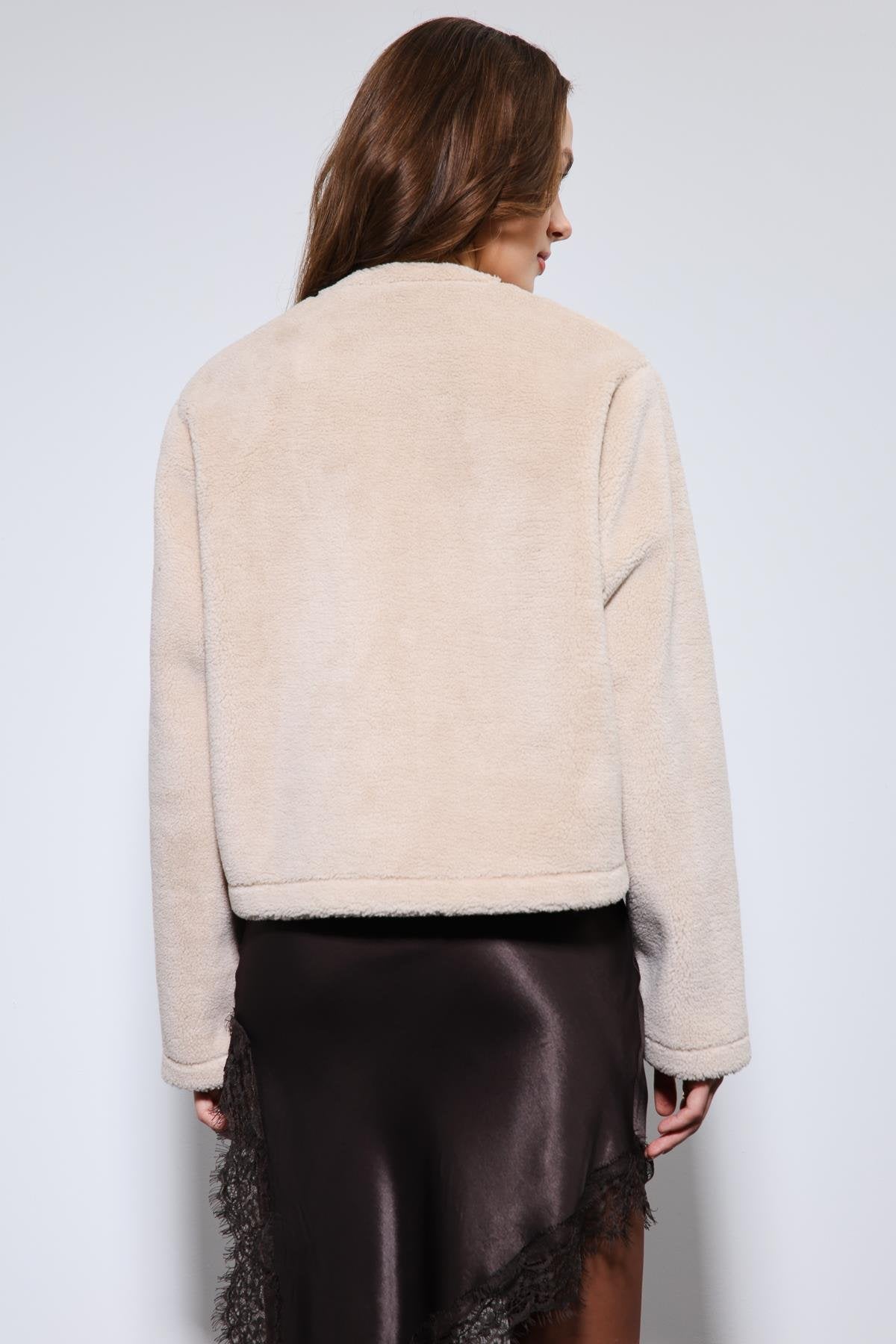 Antioch-Bej Süslü Düğmeli Suni Kürk Ceket-Ceket-5-Milagron.com