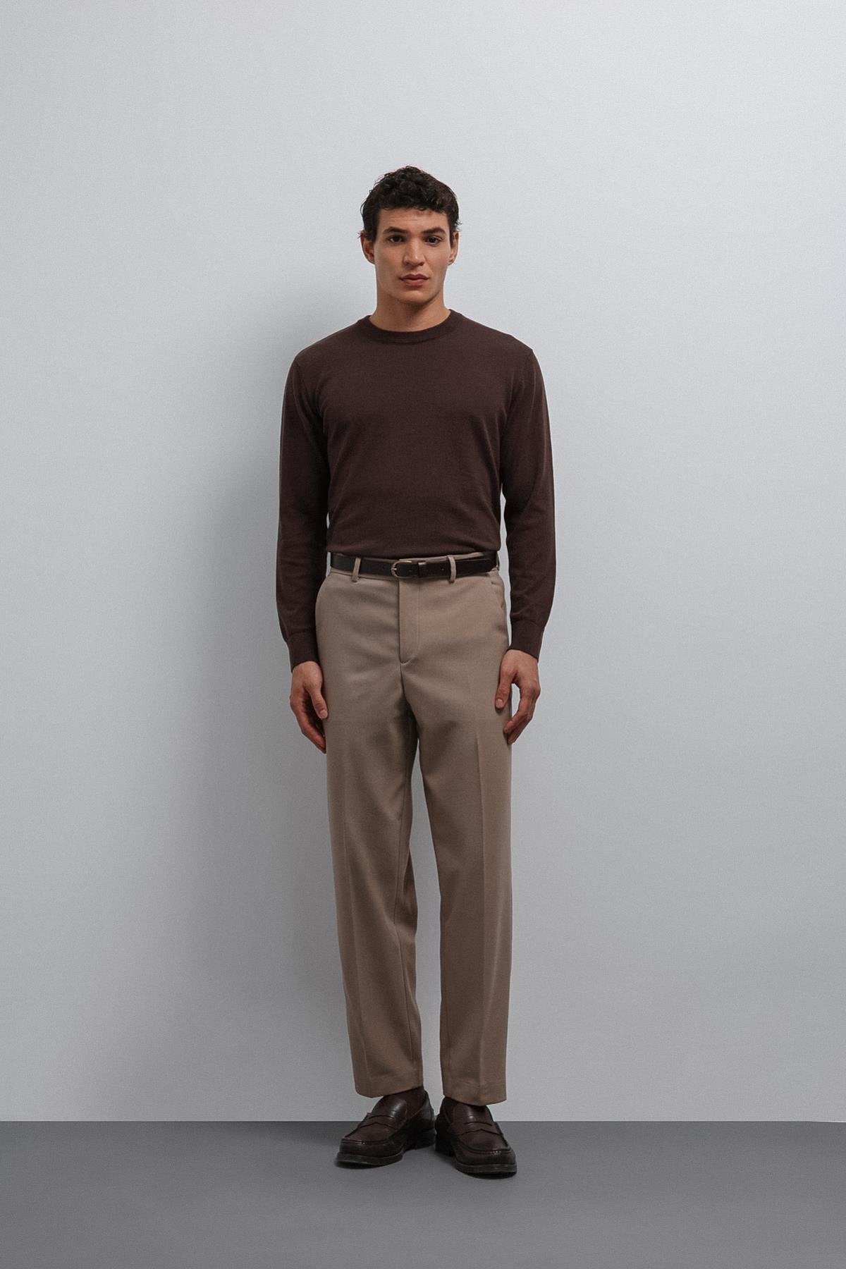 Antioch-Bej Tapered Fit Erkek Pantolon-Kumaş Pantolon-1-Milagron.com