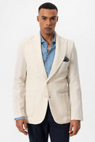 Antioch-Bej Torba Cepli Astarsız Erkek Blazer Ceket-Ceket-3-Milagron.com