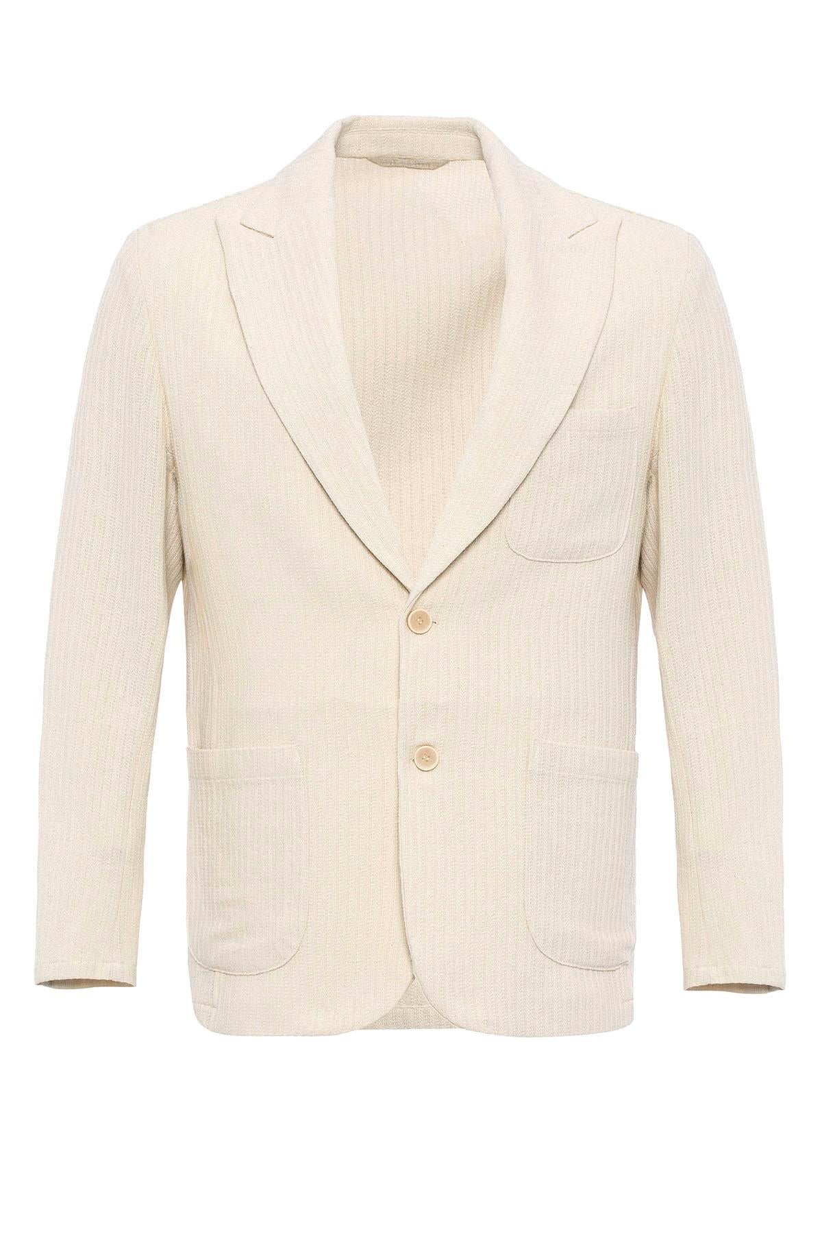 Antioch-Bej Torba Cepli Astarsız Erkek Blazer Ceket-Ceket-7-Milagron.com