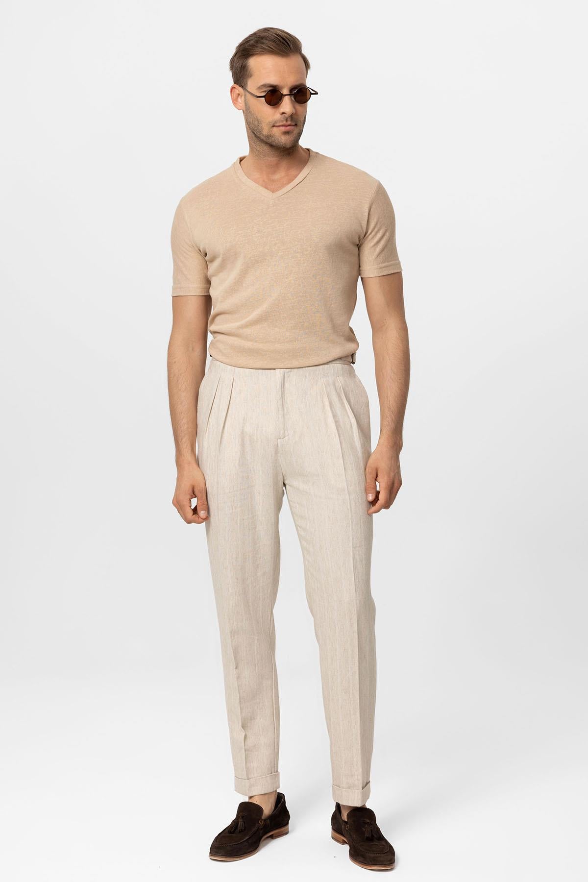 Antioch-Bej V Yaka Basic Erkek T Shirt-T-Shirts-3-Milagron.com