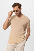 Antioch-Bej V Yaka Basic Erkek T Shirt-T-Shirts-5-Milagron.com
