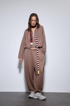 Antioch-Bej Volümlü Ceket Ve Paça Lastikli Eşofman Takım-Takım-3-Milagron.com