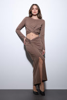 Antioch-Bej Yırtmaç Detaylı Kadın Etek Takım-Takım-1-Milagron.com