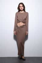 Antioch-Bej Yırtmaç Detaylı Kadın Etek Takım-Takım-2-Milagron.com