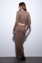 Antioch-Bej Yırtmaç Detaylı Kadın Etek Takım-Takım-5-Milagron.com