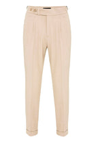 Antioch-Bej Yüksek Bel Pileli Carrot Fit Erkek Pantolon-Pantolon-6-Milagron.com