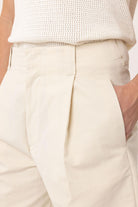 Antioch-Bej Yüksek Bel Pileli Relaxed Bermuda Erkek Şort-Şort-4-Milagron.com