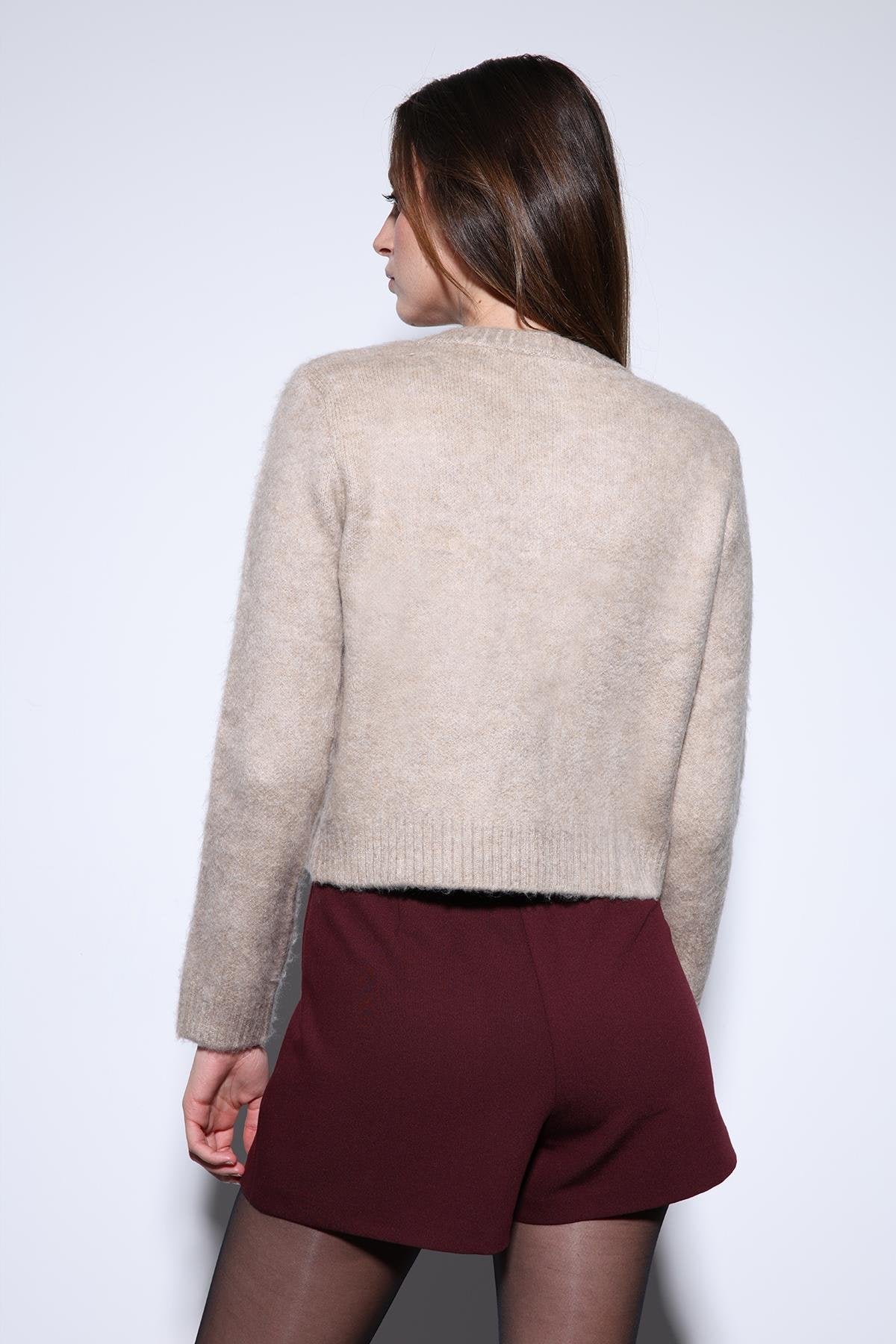 Antioch-Antioch Bej Yumuşak Dokulu Kadın Hırka-Hırka-4-Milagron.com