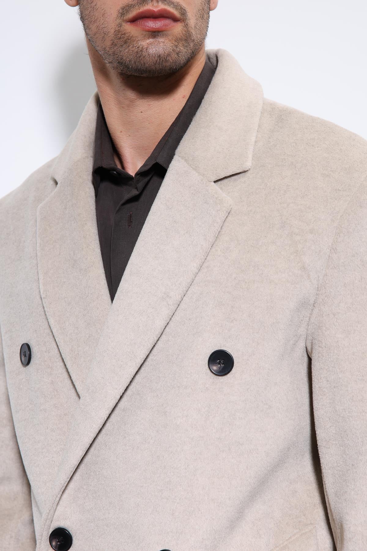 Antioch-Bej Yün Karışımlı Kruvaze Erkek Kaban-Kaban-6-Milagron.com