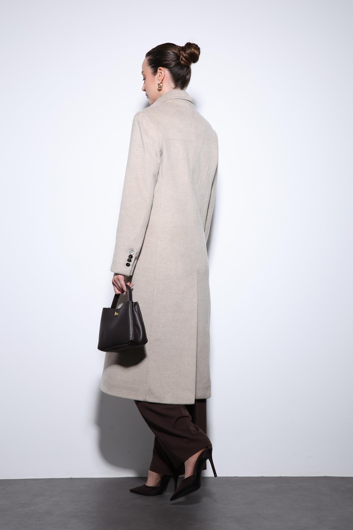 Antioch-Bej Yün Karışımlı Kruvaze Kadın Kaban-Kaban-7-Milagron.com