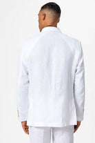 Antioch-Beyaz 100% Keten Kruvaze Kapama Erkek Blazer Ceket-Ceket-7-Milagron.com