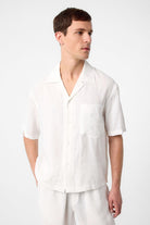 Antioch-Antioch Beyaz Apaş Yaka Modal Kumaş Erkek Gömlek-Gömlek-5-Milagron.com