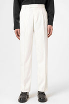 Antioch-Beyaz Çizgili Relaxed Fit Erkek Pantolon-Kumaş Pantolon-2-Milagron.com