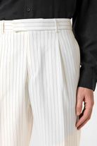 Antioch-Beyaz Çizgili Relaxed Fit Erkek Pantolon-Kumaş Pantolon-4-Milagron.com