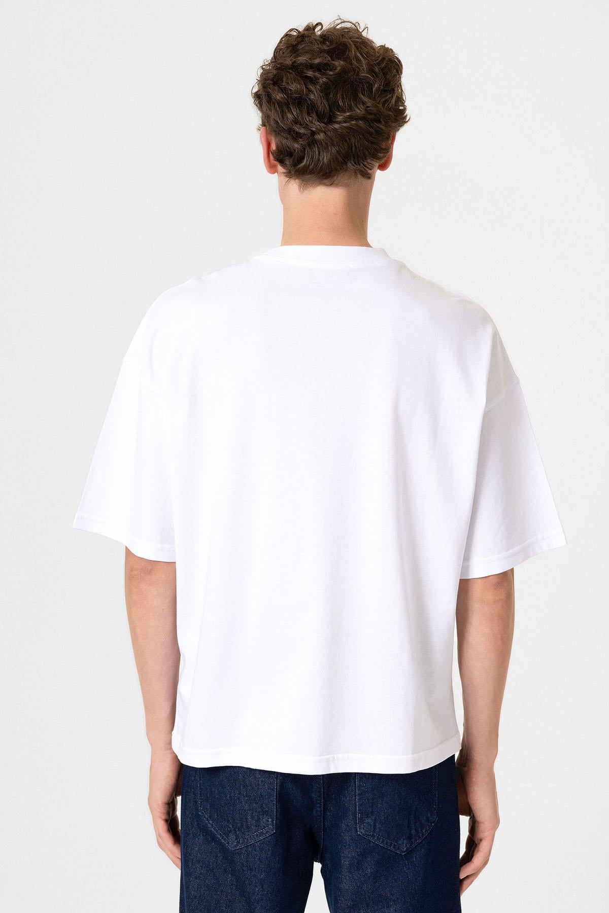 Antioch Beyaz Crop Fit Erkek T-Shirt