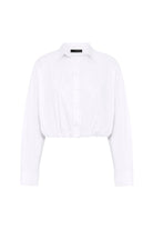 Antioch-Beyaz Crop Poplin Kadın Gömlek-Gömlek-5-Milagron.com