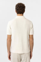 Antioch-Beyaz Fermuarlı Dokuma Erkek Polo Yaka Triko T Shirt-T-Shirts-6-Milagron.com