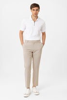 Antioch-Beyaz Fermuarlı Regular Fit Erkek T Shirt-T-Shirts-2-Milagron.com