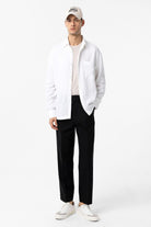 Antioch-Antioch Beyaz Keten Karışımlı Relax Fit Erkek Gömlek-Gömlek-2-Milagron.com