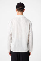 Antioch-Antioch Beyaz Modal Kumaş çizgili Erkek Gömlek-Gömlek-3-Milagron.com