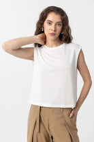 Antioch-Beyaz Modal Kumaş Kadın T Shirt-T-Shirts-1-Milagron.com