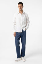 Antioch-Beyaz Modal Kumaş Relax Fit Erkek Gömlek-Gömlek-2-Milagron.com