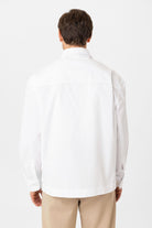 Antioch-Beyaz Pamuklu Relaxed Erkek Gömlek-Gömlek-4-Milagron.com