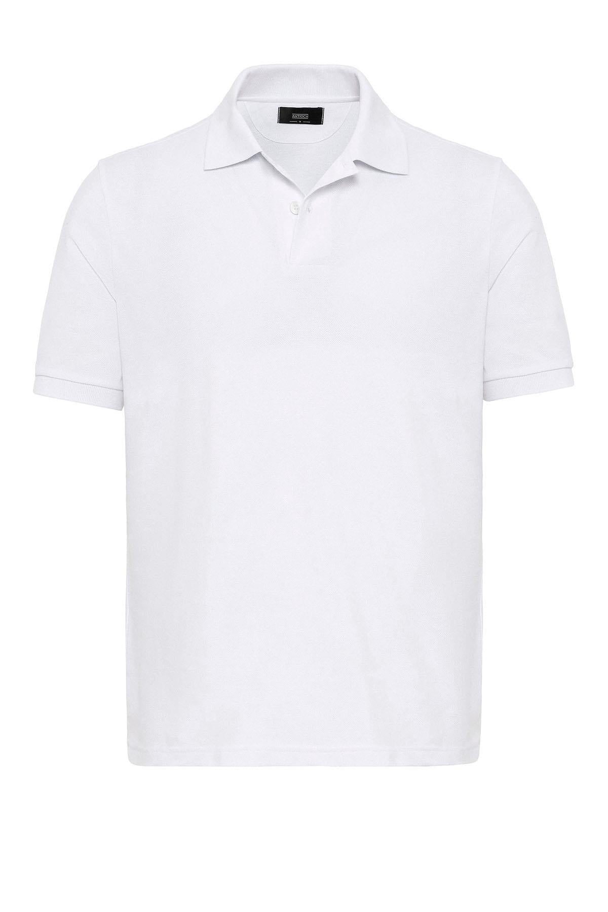 Antioch-Beyaz Polo Yaka Erkek T Shirt-T-Shirts-6-Milagron.com