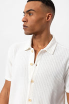 Antioch-Beyaz Polo Yaka Örme Kısa Kollu Erkek Gömlek-Gömlek-5-Milagron.com