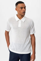 Antioch-Beyaz Polo Yaka örme Erkek T Shirt-T-Shirts-1-Milagron.com