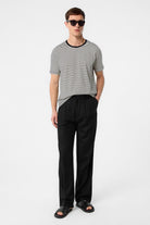 Antioch-Antioch Beyaz Regular Fit çizgili Erkek T Shirt-T-Shirt-1-Milagron.com