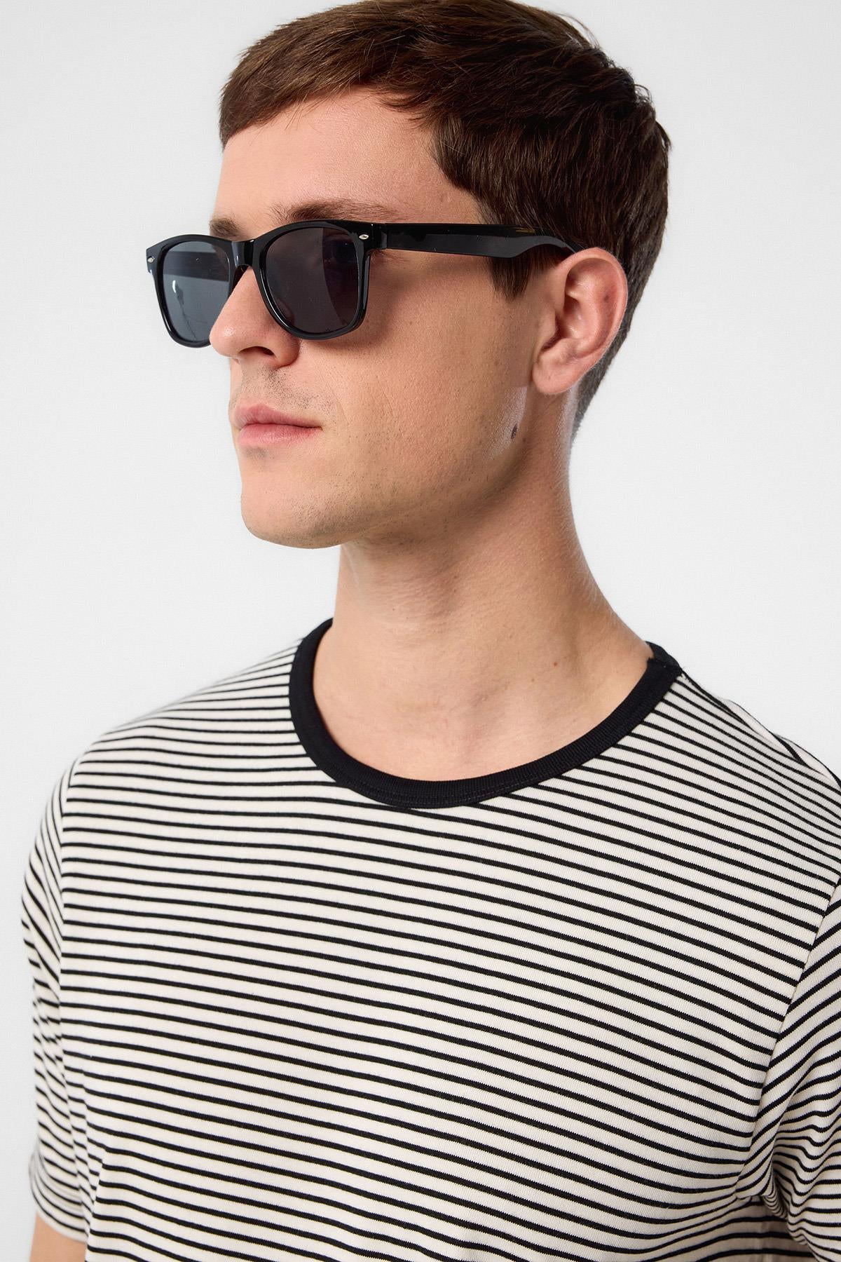 Antioch-Antioch Beyaz Regular Fit çizgili Erkek T Shirt-T-Shirt-2-Milagron.com