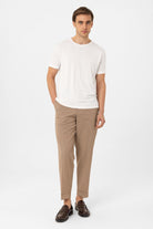 Antioch-Beyaz Regular Fit Modal Teknik Kumaş Erkek T Shirt-T-Shirts-2-Milagron.com