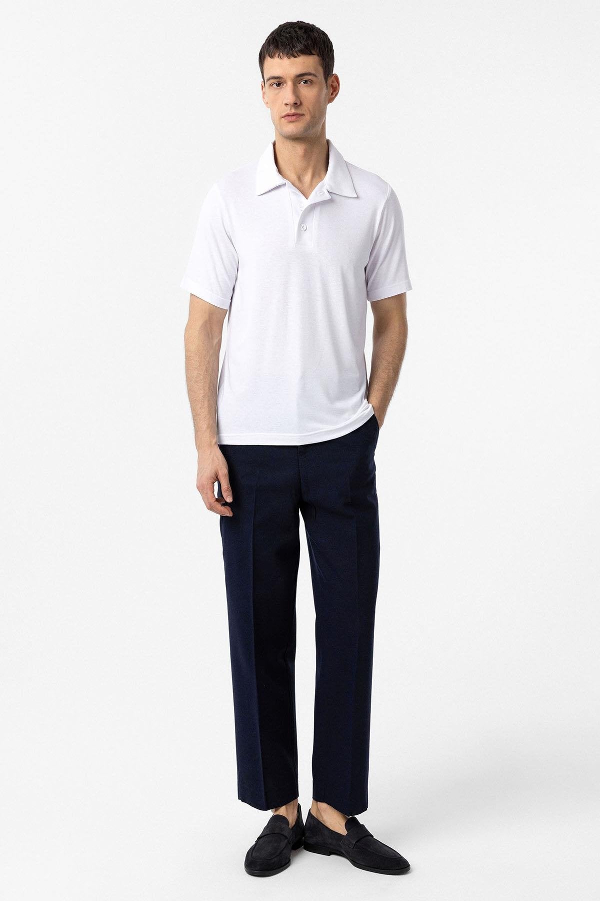 Antioch-Beyaz Regular Fit Polo Yaka Erkek T Shirt-T-Shirts-3-Milagron.com