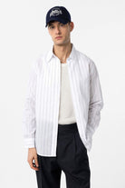 Antioch-Beyaz Relaxed Çizgili Erkek Gömlek-Gömlek-2-Milagron.com