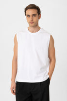Antioch Beyaz Relaxed Fit Erkek Kolsuz T-Shirt