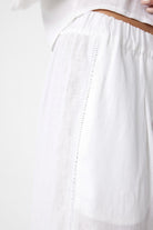 Antioch-Beyaz Şerit Detaylı Kadın Pantolon-Kumaş Pantolon-5-Milagron.com